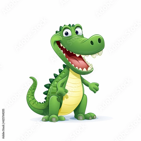 Obraz Crocodile 3D Isolated White Background