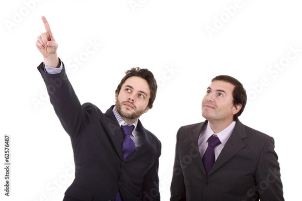 Obraz Two Businessman standing on a white background
