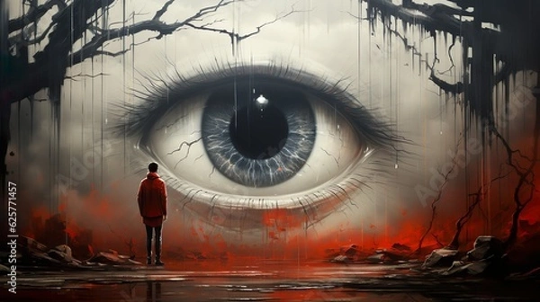 Fototapeta Painting symbolizing the lack of privacy.