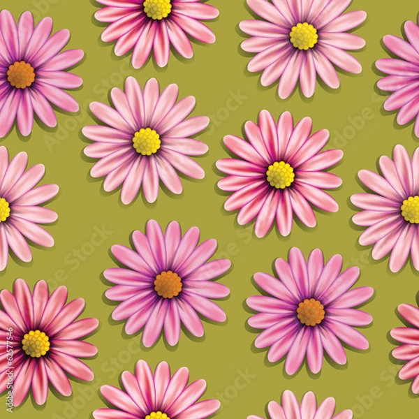 Obraz Floral seamless background. Vector illustration.