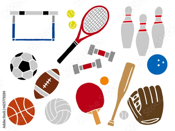 Obraz スポーツイメージのイラストセット