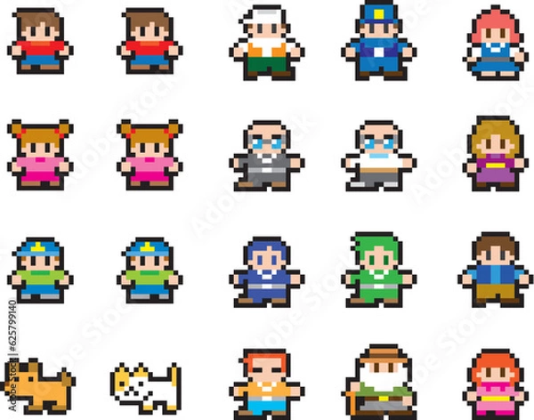 Obraz 現代RPG風ドット絵　人物セット