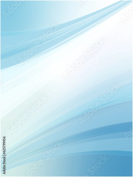Obraz 光り輝く空の上に走る流線形イメージの抽象的背景_ライトブルー_縦