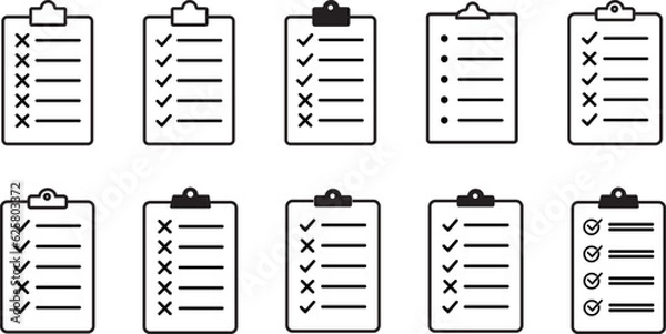 Fototapeta Quality Control Checklist Thin Line Icon