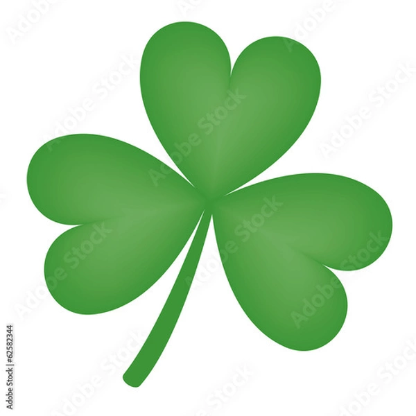 Fototapeta Illustration of a three-leaf shamrock clover