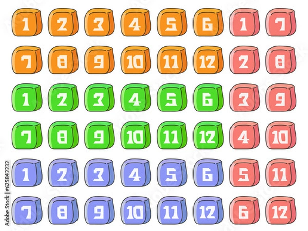 Fototapeta 数字キューブ Aタイプ / Number Cubes Type-A