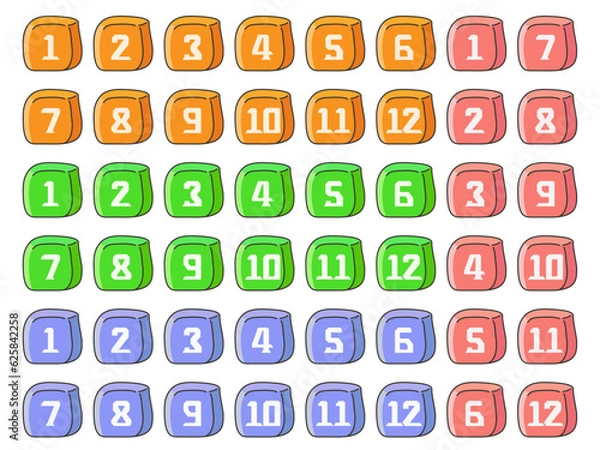Fototapeta 数字キューブ Cタイプ / Number Cubes Type-C
