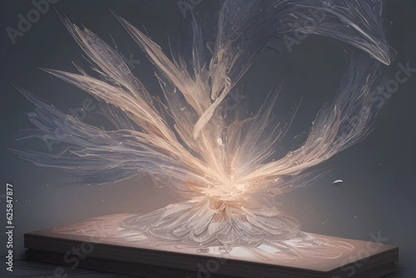 Fototapeta book with feather. Generative AI