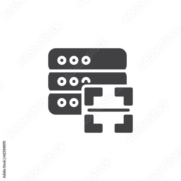 Fototapeta Data center scan vector icon