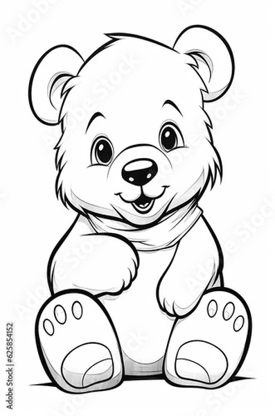 Fototapeta Coloring sheet or pages for kids, generative ai