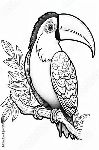 Fototapeta Coloring sheet or pages for kids, generative ai