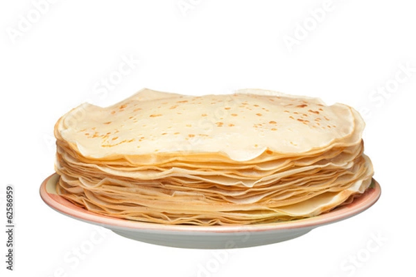 Obraz beautiful stack of pancakes on a plate of fried closeup
