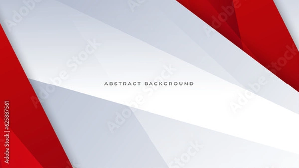 Fototapeta Modern abstract geometric red white background Premium Vector