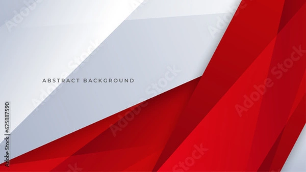 Obraz Modern abstract geometric red white background Premium Vector