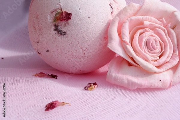 Obraz Bomba de baño y rosa  (macro 2)