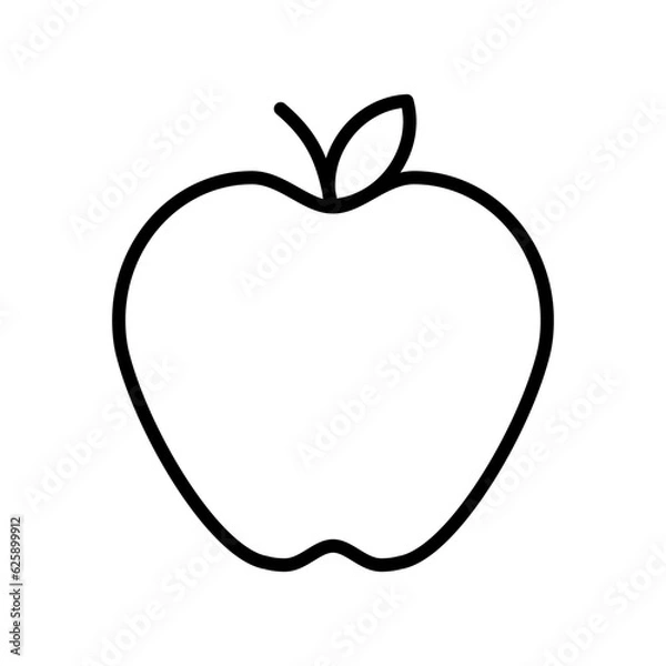 Fototapeta apple line icon, education outline vector sign, linear style pictogram isolated on white. Study symbol, logo illustration. Editable stroke