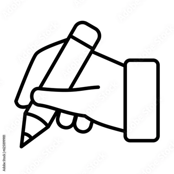 Fototapeta writing line icon, hand writing outline vector sign, linear style pictogram isolated on white. Study symbol, logo illustration. Editable stroke