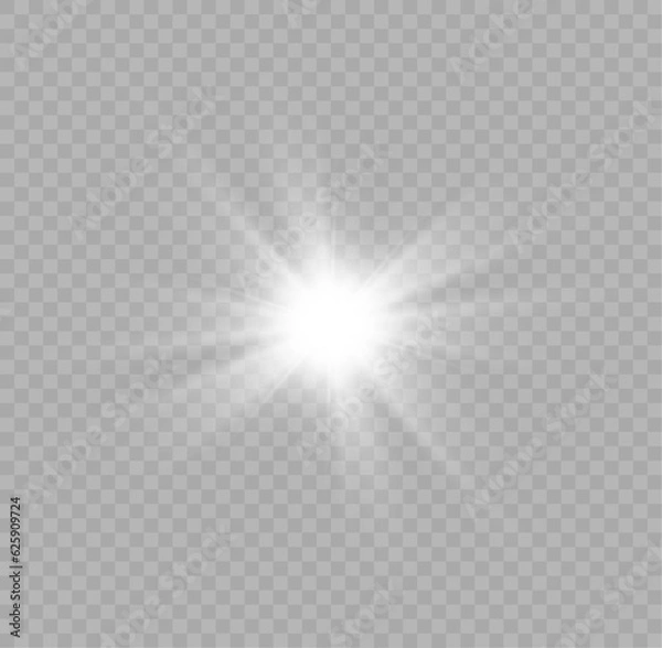Obraz Abstract sun glare translucent glow with a special light effect. Vector blur in the movement of glowing highlights. Sun. Light effect png	
