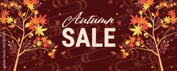Fototapeta 秋の紅葉のセール背景フレーム1