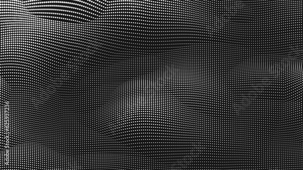 Fototapeta Point wave noise texture. Abstract dot background. Technological cyberspace background.