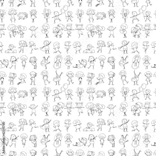 Obraz A seamless design with playful kids