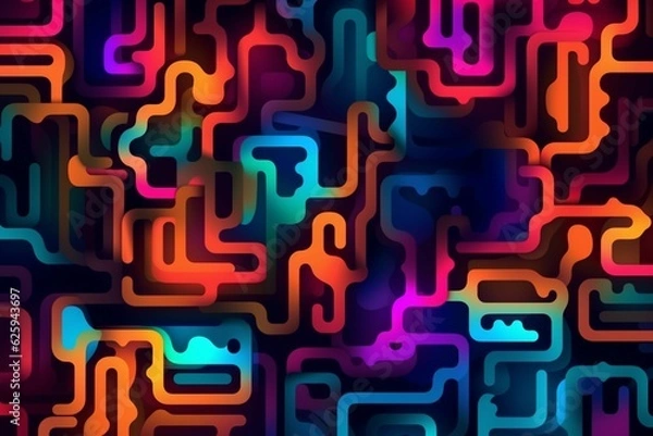 Fototapeta neon negative space, seamless pattern