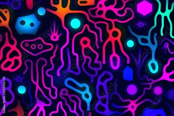 Obraz neon negative space, seamless pattern