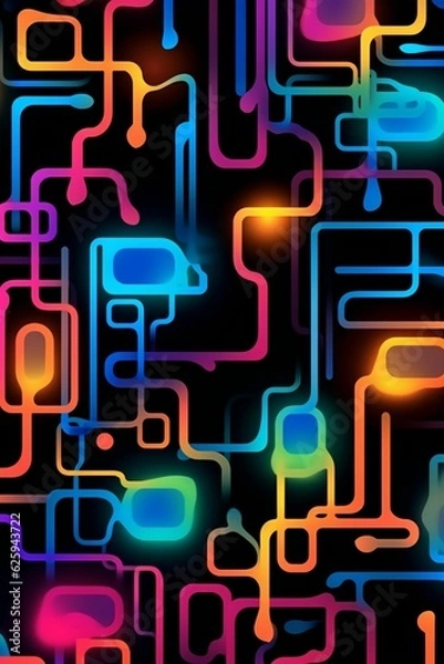 Obraz neon negative space, seamless pattern