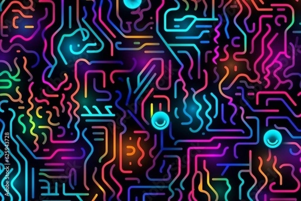 Obraz neon negative space, seamless pattern