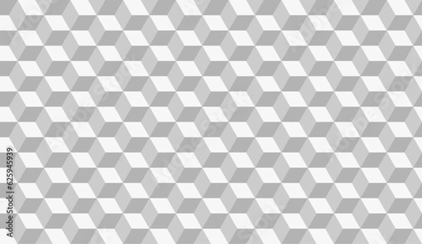 Fototapeta Seamless cube pattern ,3d  monochrome repeat background vector illustration.