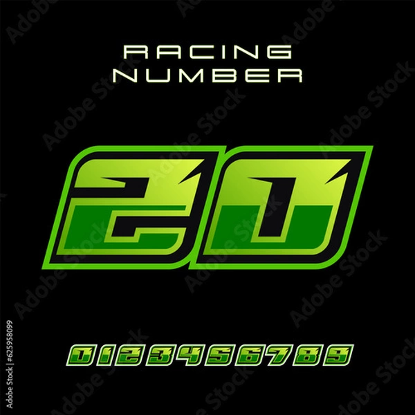 Fototapeta Racing Number 20 Vector Design Template