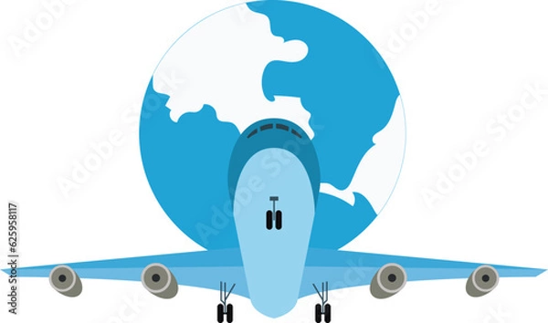 Obraz airplane flying over the world