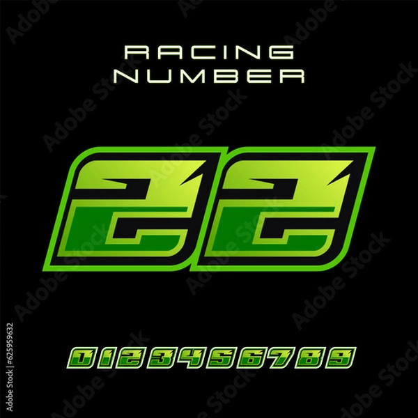 Fototapeta Racing Number 22 Vector Design Template