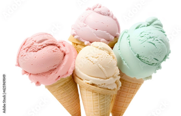 Fototapeta Ice cream in a cone, generative AI 