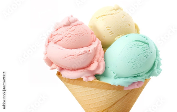 Fototapeta Ice cream in a cone, generative AI 