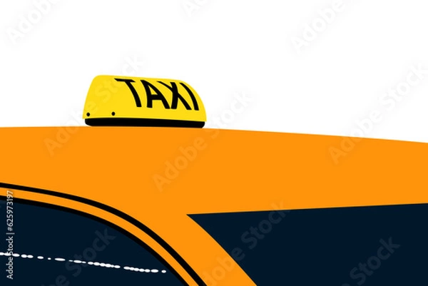 Obraz Vector illustration of a yellow taxi roof with a blank background on top.