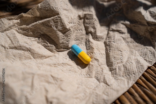 Obraz blue yellow pill capsule medicine