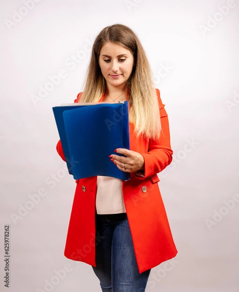 Fototapeta Bussines women on gray background