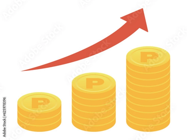 Obraz どんどんポイントが貯まっていくイメージイラスト