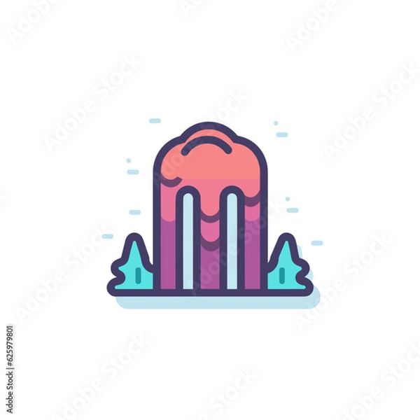 Obraz Minimalistic Waterfall Vector Icon. UX/UI Design.