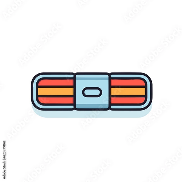 Obraz Yoga Mat Vector Icon on White Background.