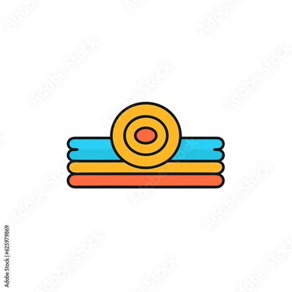 Obraz Yoga Mat Vector Icon on White Background.