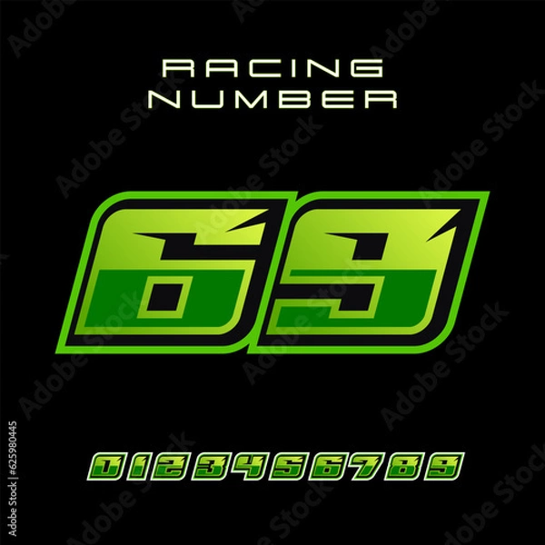 Fototapeta Racing Number 69 Vector Design Template