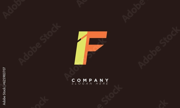Obraz IF Alphabet letters Initials Monogram logo FI, I and F