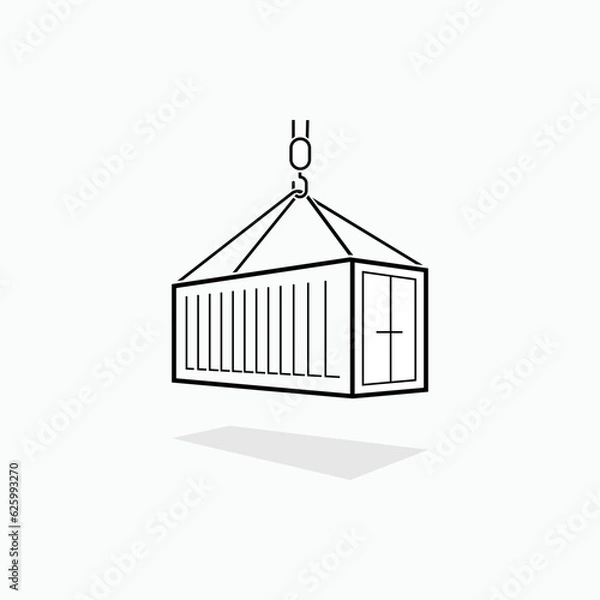 Obraz Container Cargo Icon. Export and Import, Merchandise Shipping Symbol. 