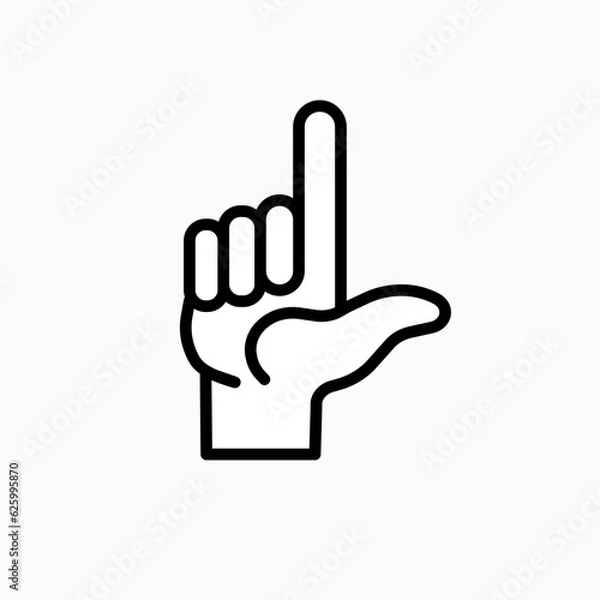Fototapeta Finger Pointing Up Icon. Direct Illustration As A Simple Vector Sign & Trendy Symbol for Design and Websites, Presentation or Application.