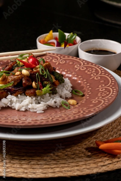 Fototapeta meat with vegetables