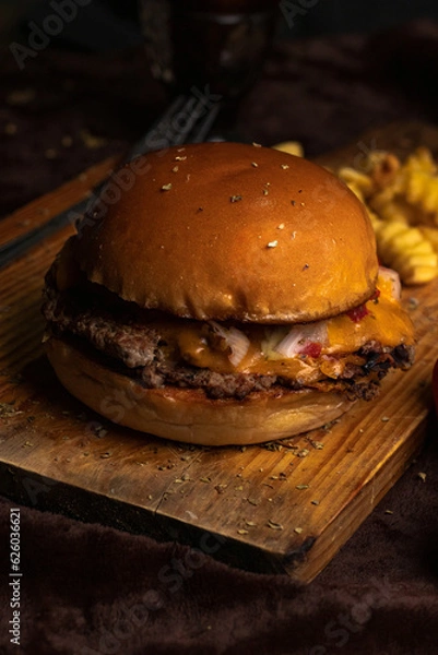 Fototapeta hamburger on a table