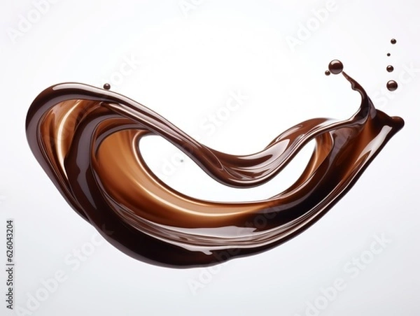 Fototapeta Huge Chocolate Splash on a White Background.