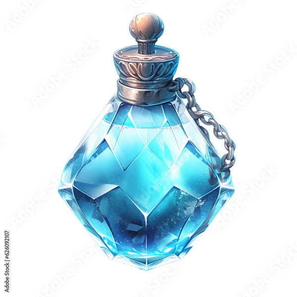 Obraz Crystal clear potion of clarity game asset. isolated object, transparent background